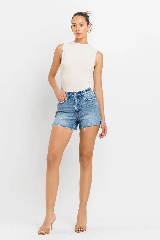 High Rise Side Slit A Line Shorts