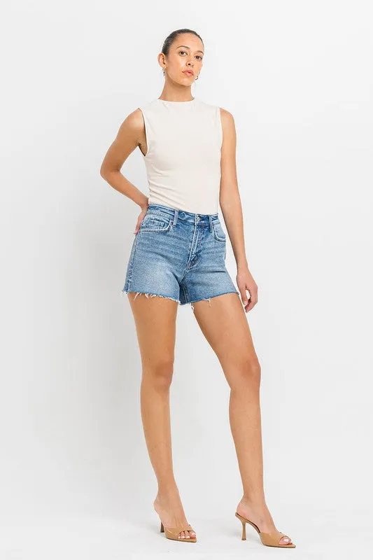 High Rise Side Slit A Line Shorts