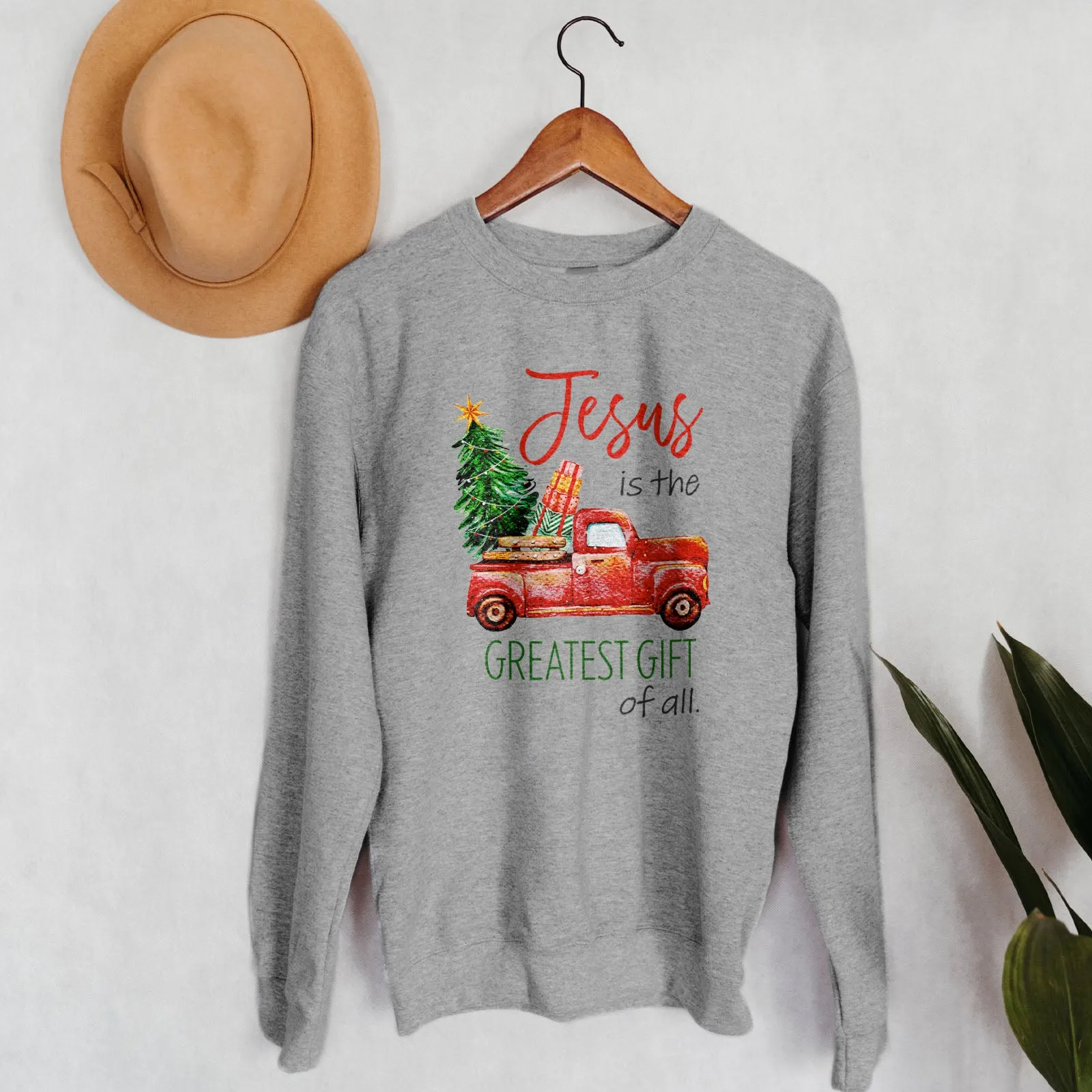 Jesus Is The Greatest Gift Red truck Sweatshirt