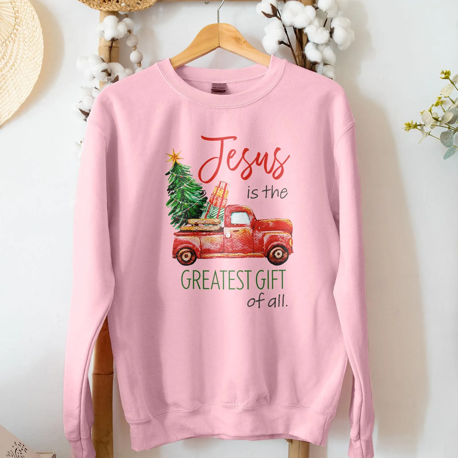 Jesus Is The Greatest Gift Red truck Sweatshirt