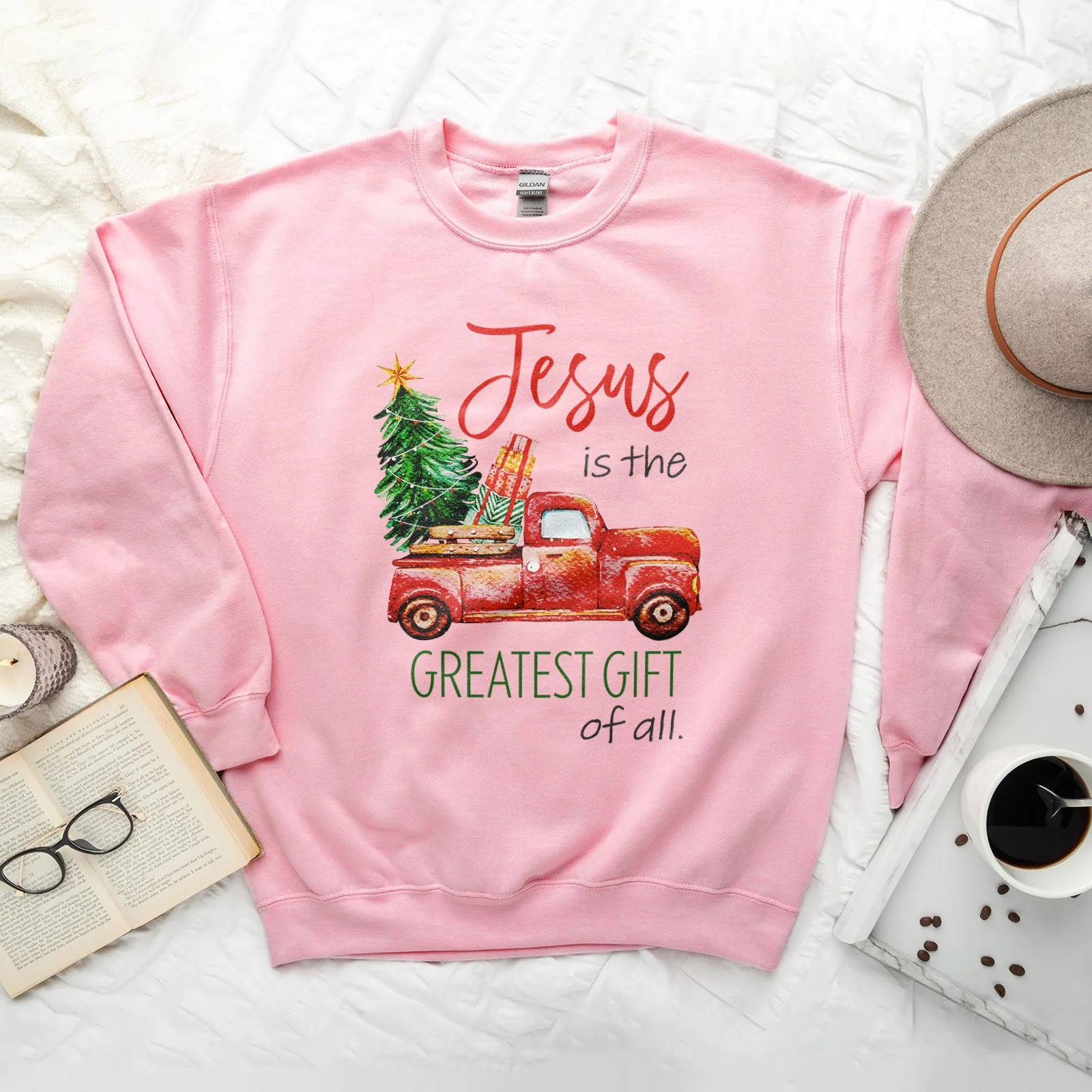 Jesus Is The Greatest Gift Red truck Sweatshirt