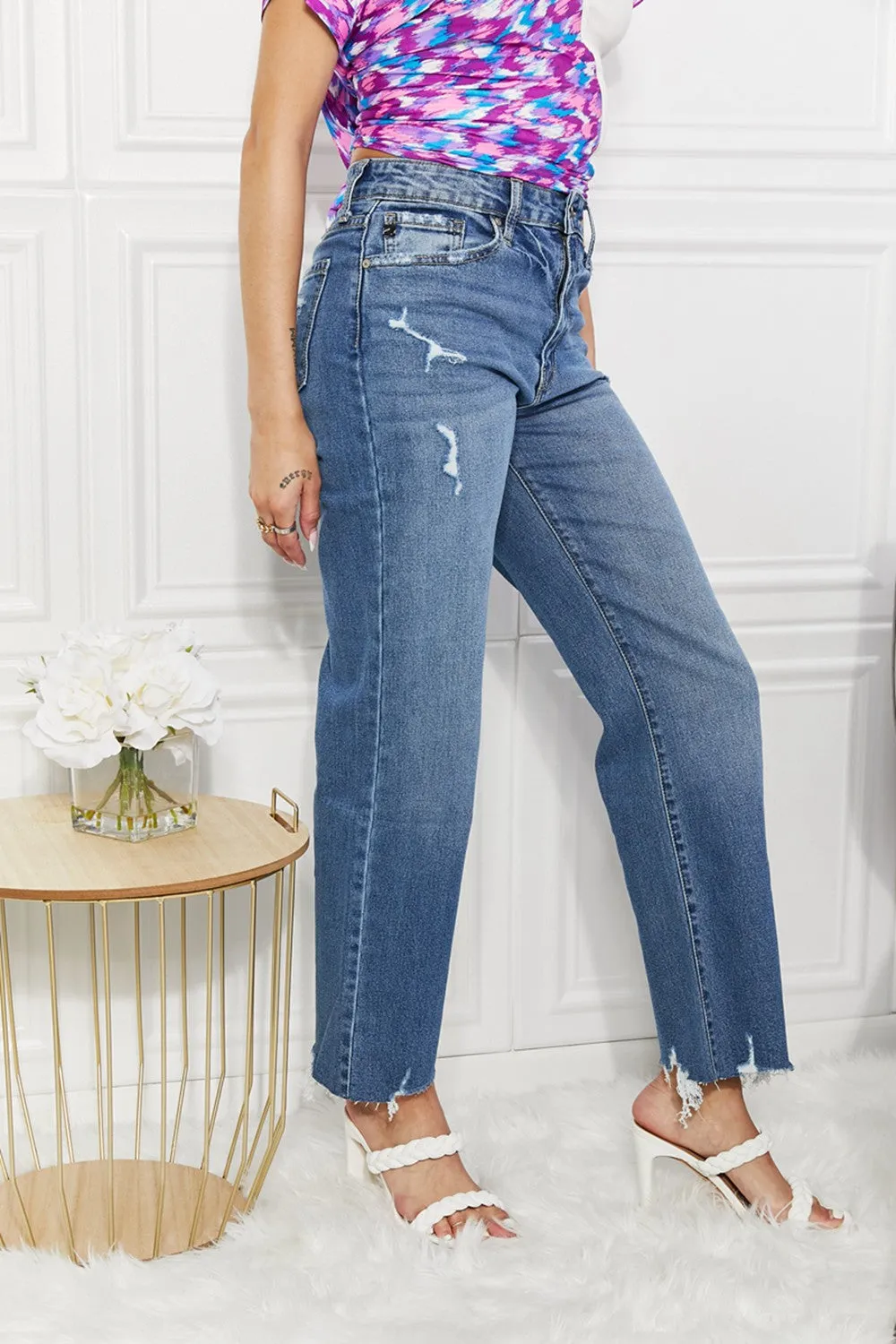 Kancan  Melanie Crop Wide Leg Jeans