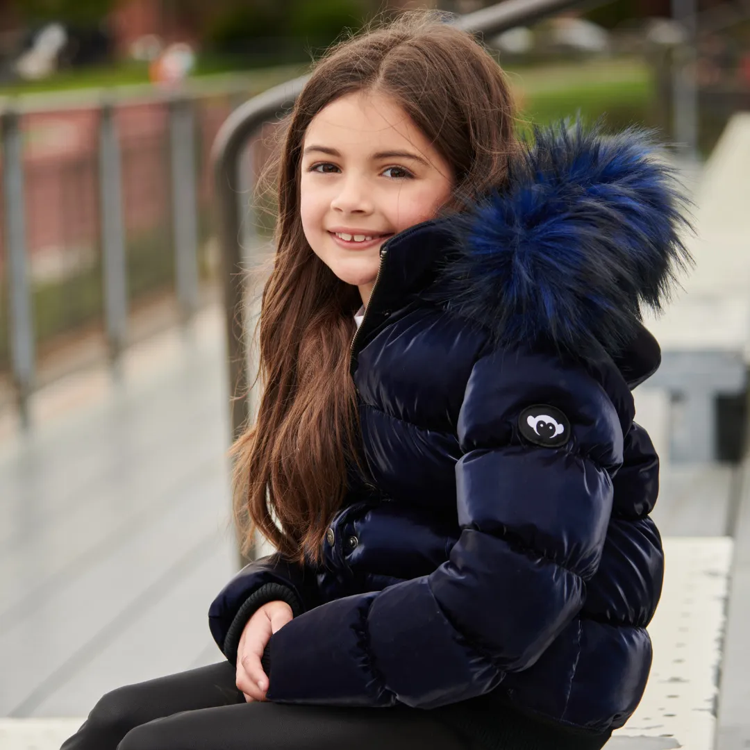 Navy Shine Kyla Puffer Coat