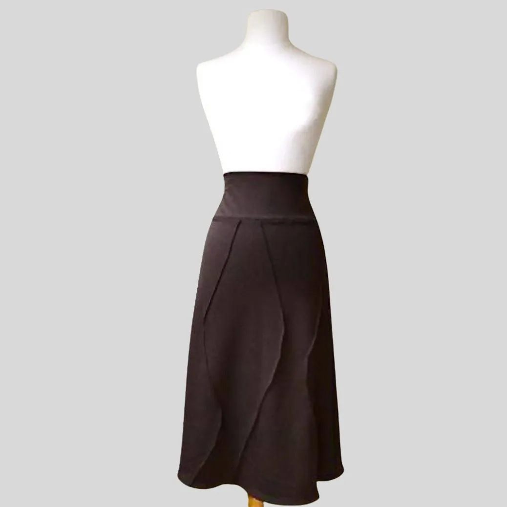 Long A-line skirt with pin tucks