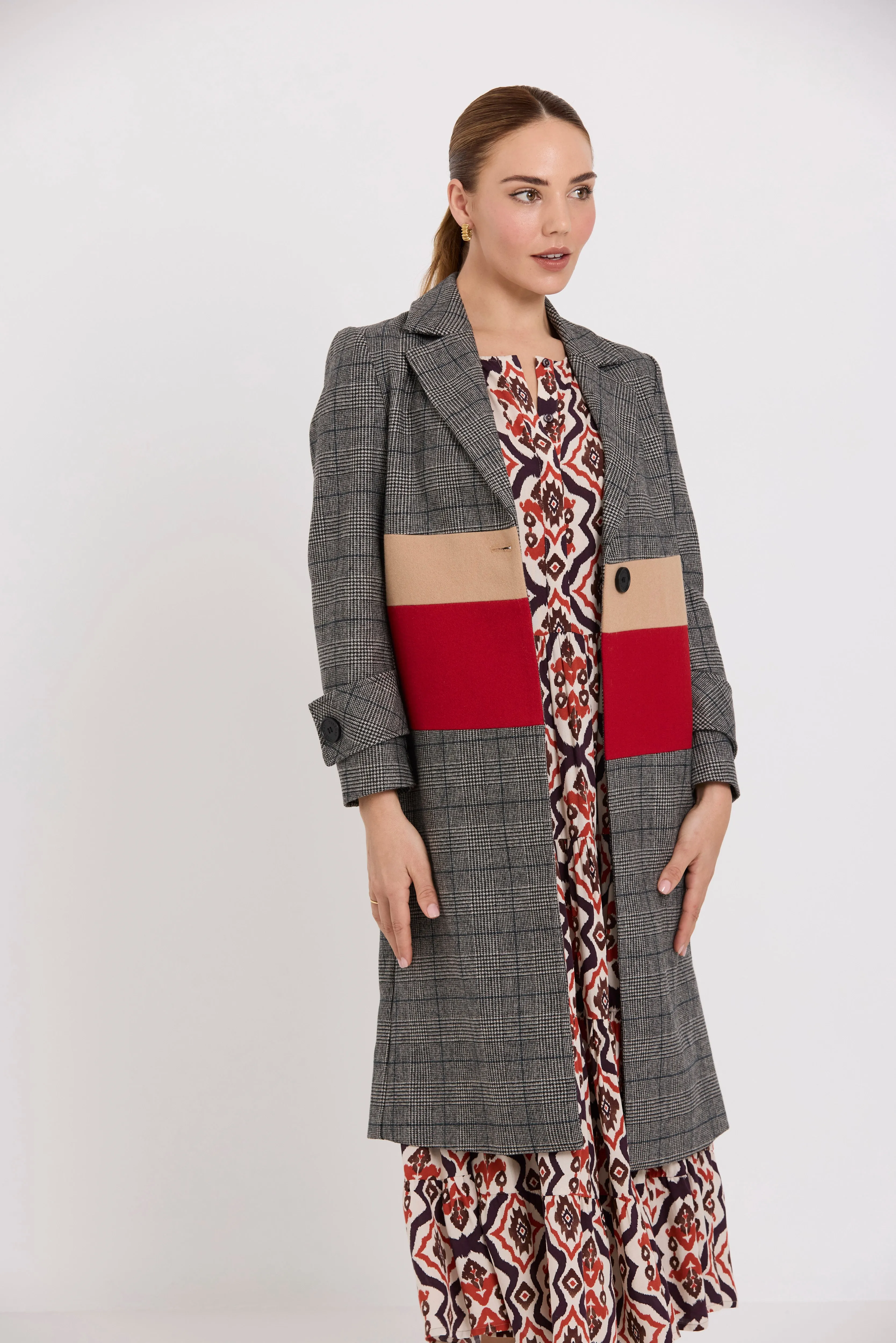 Madison Coat | Plaid/Stripe