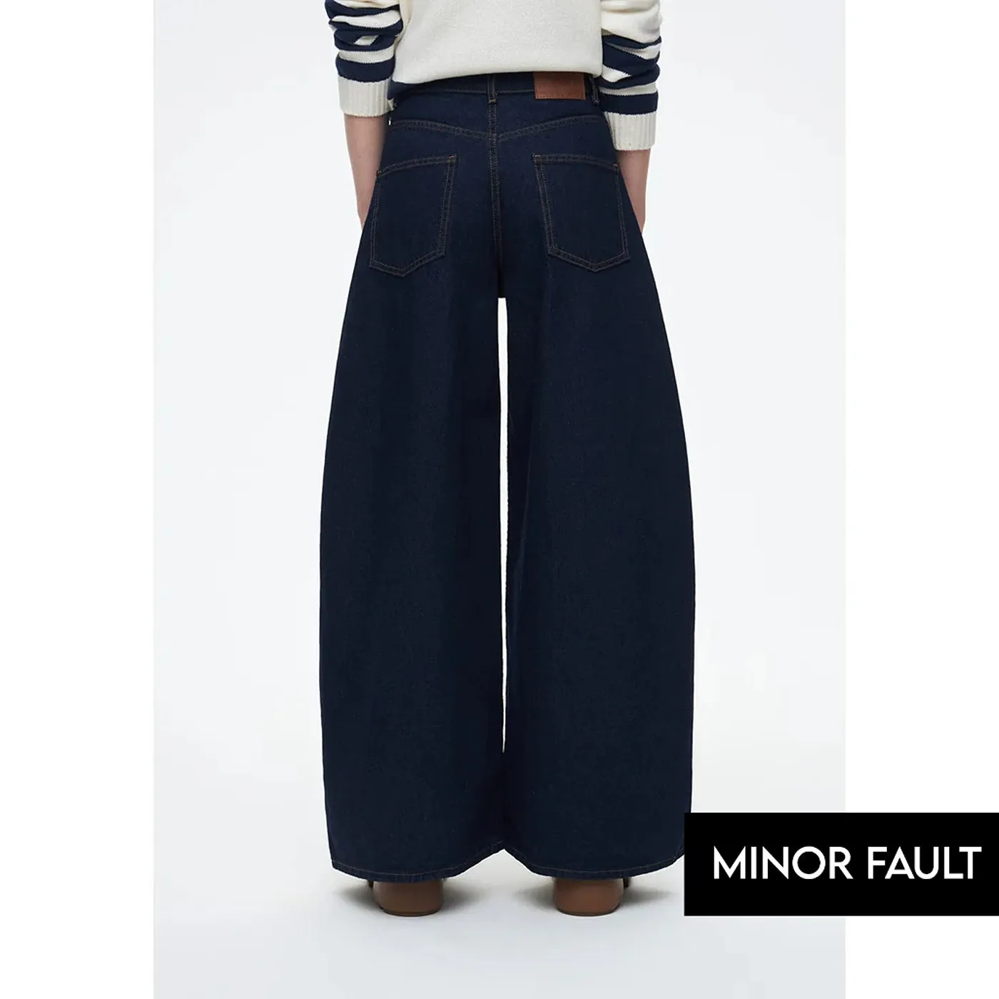 (Minor Fault) Dark Wash Wide Leg Jeans