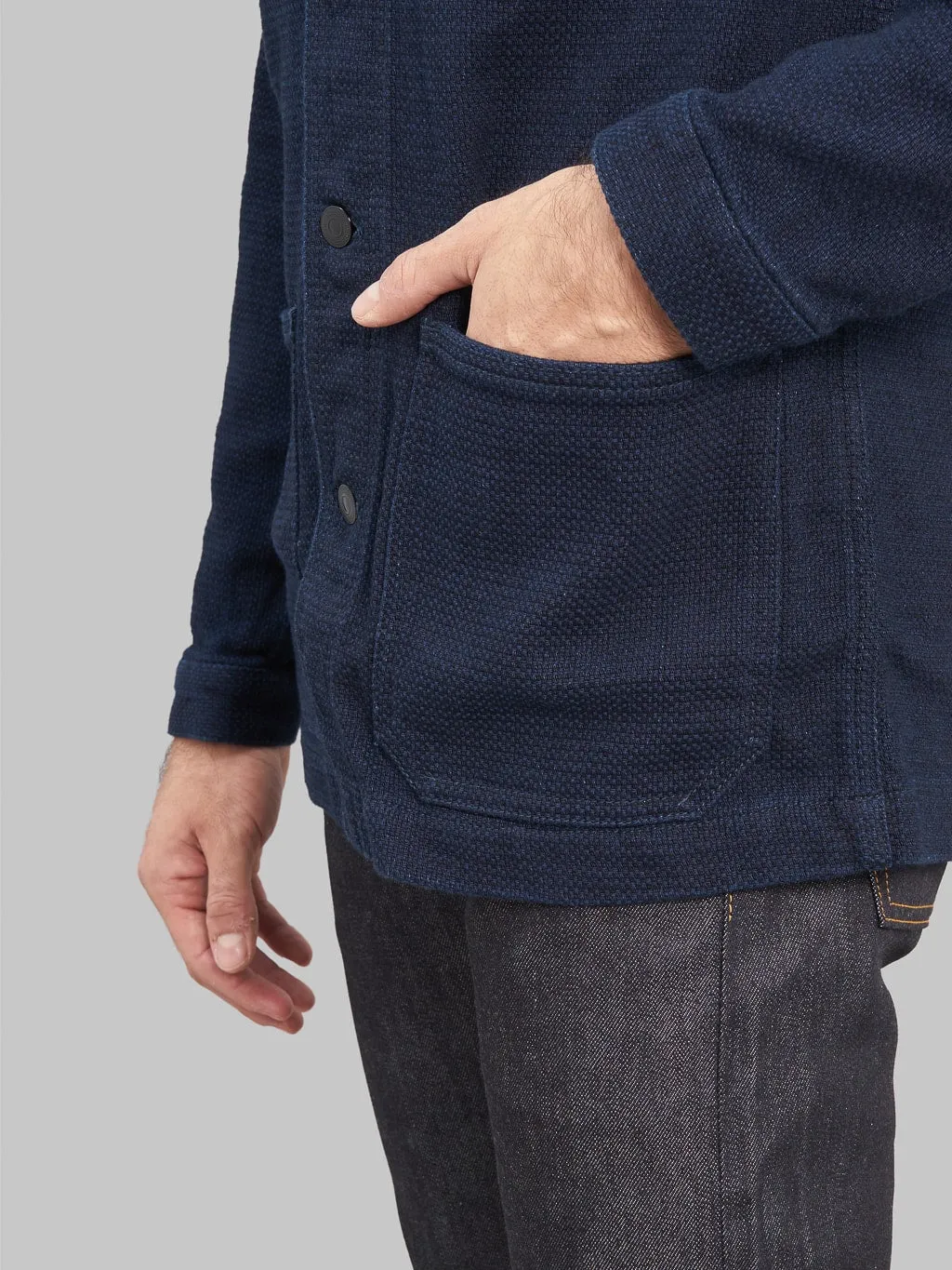 Momotaro 03-042 Indigo Dobby Coverall Jacket