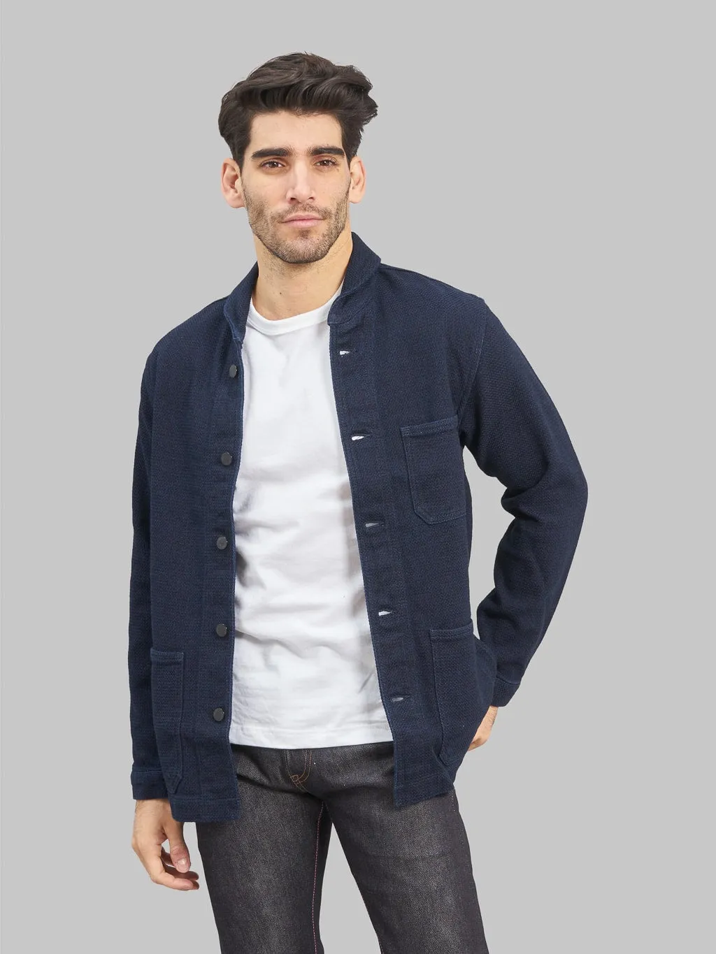 Momotaro 03-042 Indigo Dobby Coverall Jacket