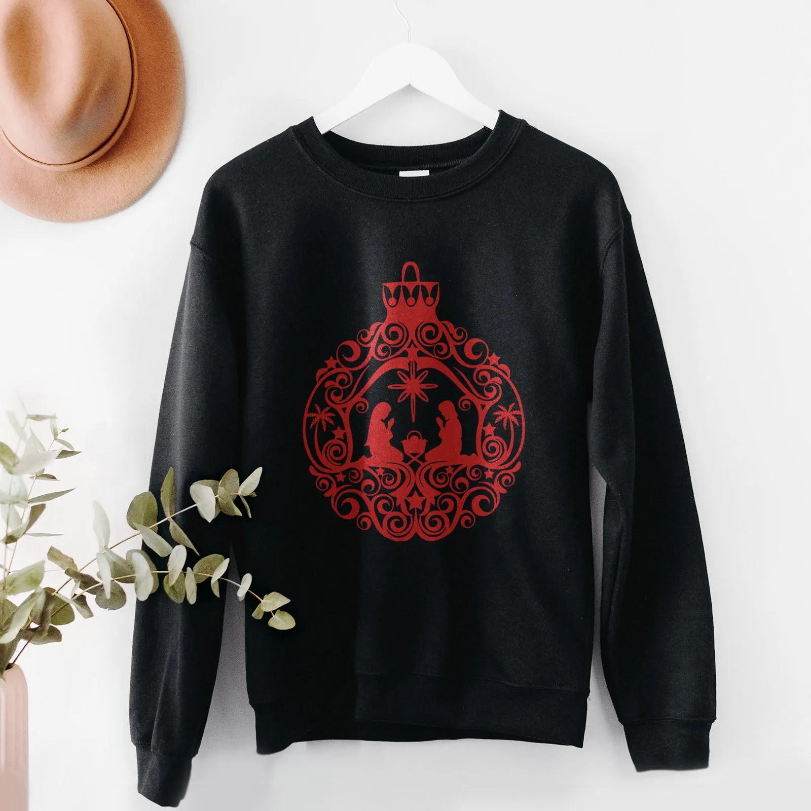 Nativity Scene Ornament Sweatshirt