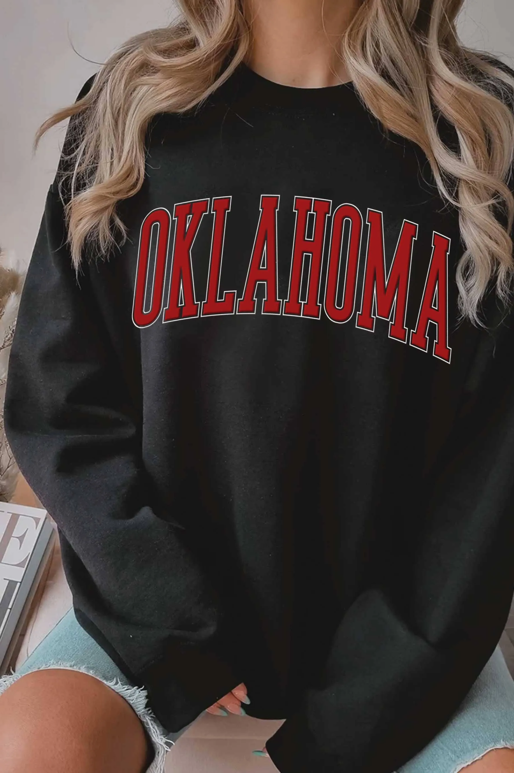 OKLAHOMA PUFF GRAPHIC BRUSHED SWEATSHIRTS