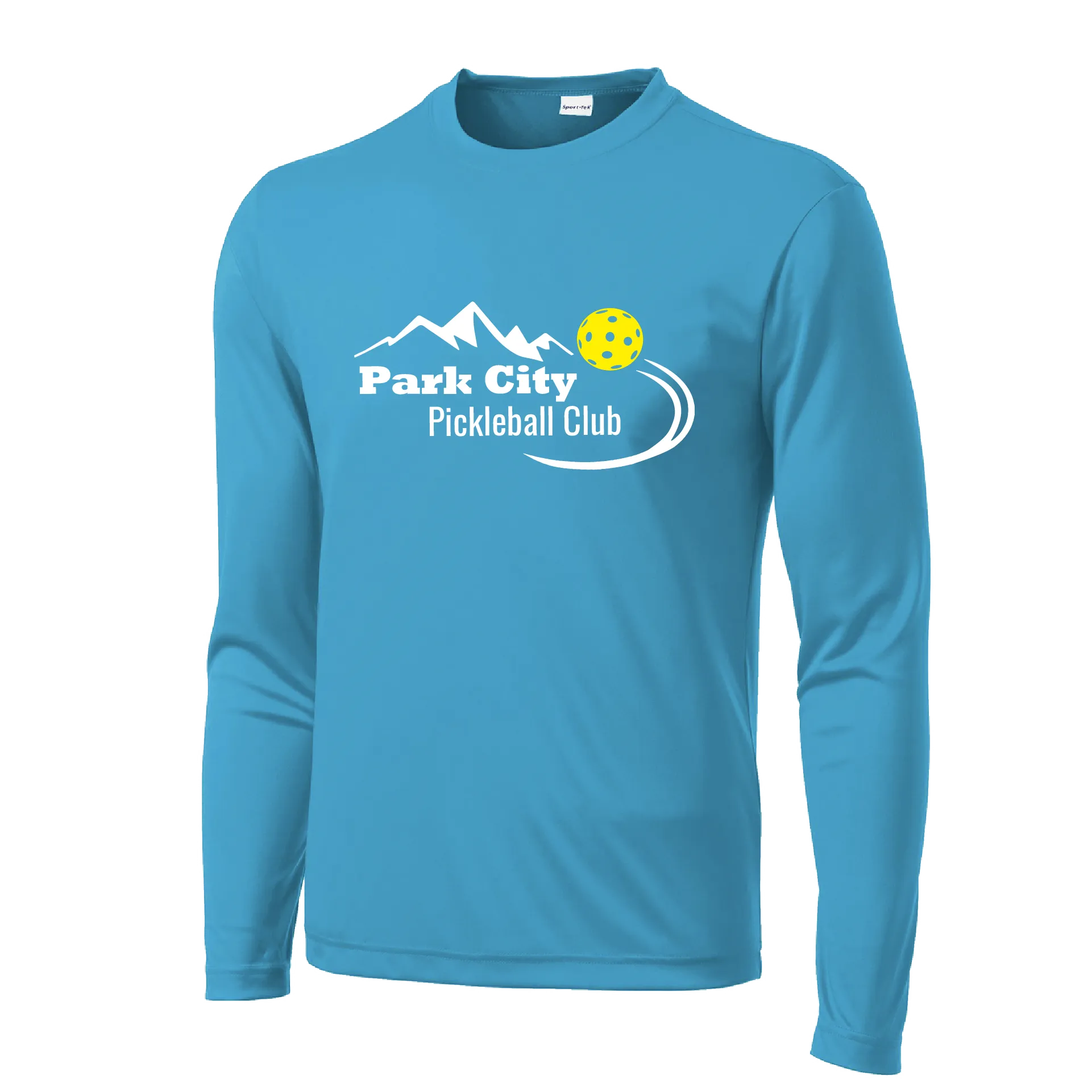 Park City Pickleball Club (Red Words) Customizable | Men's Long Sleeve Athletic Shirt | 100% Polyester