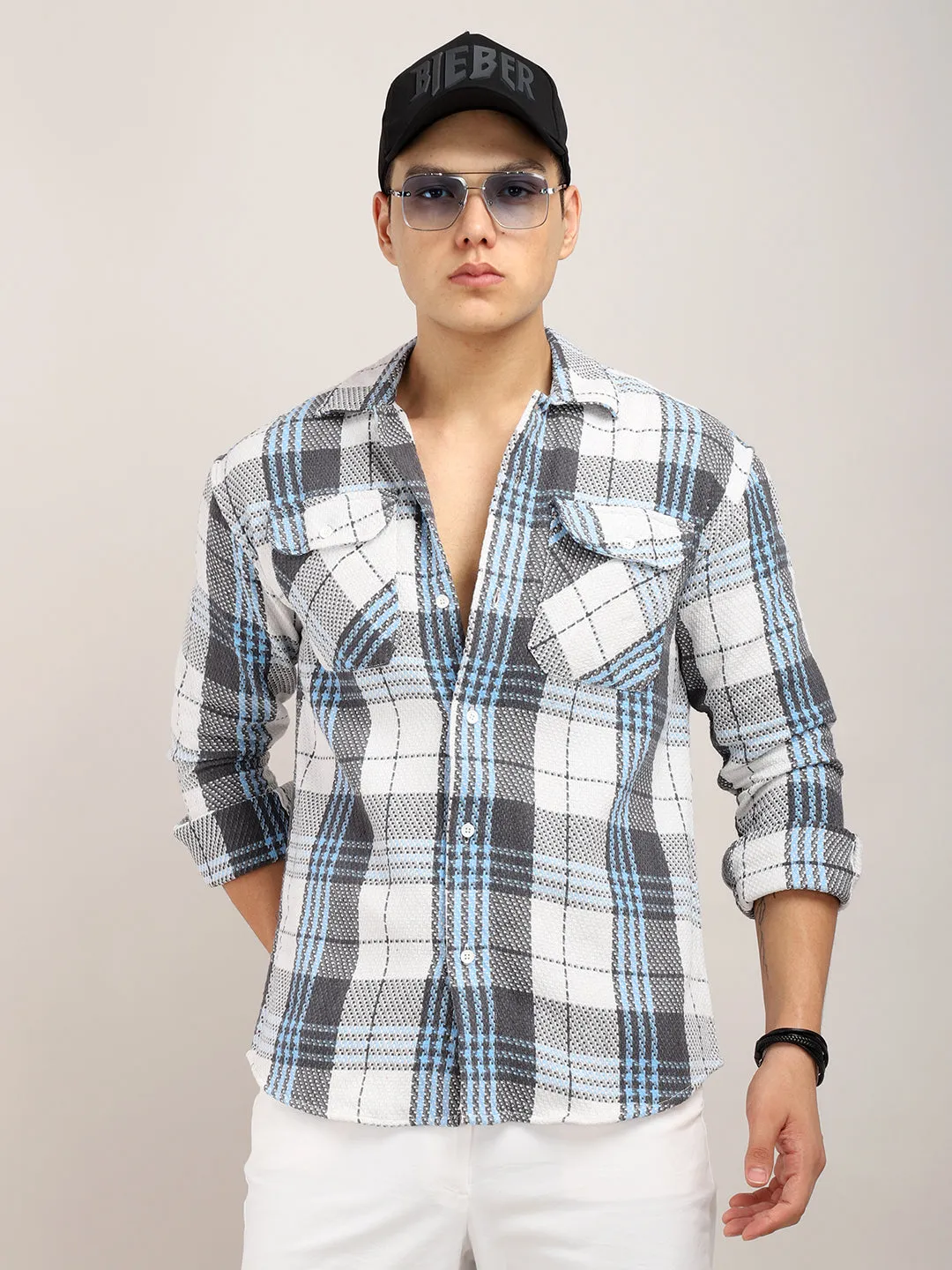 Plaiditude Sky Checked Shirts