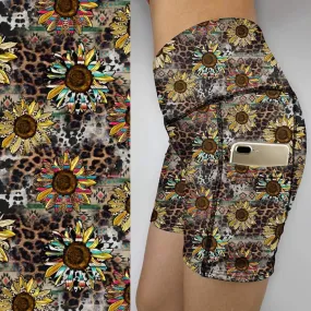 Pretty Sunflower Print   Bike  Gym shorts  BSD-01