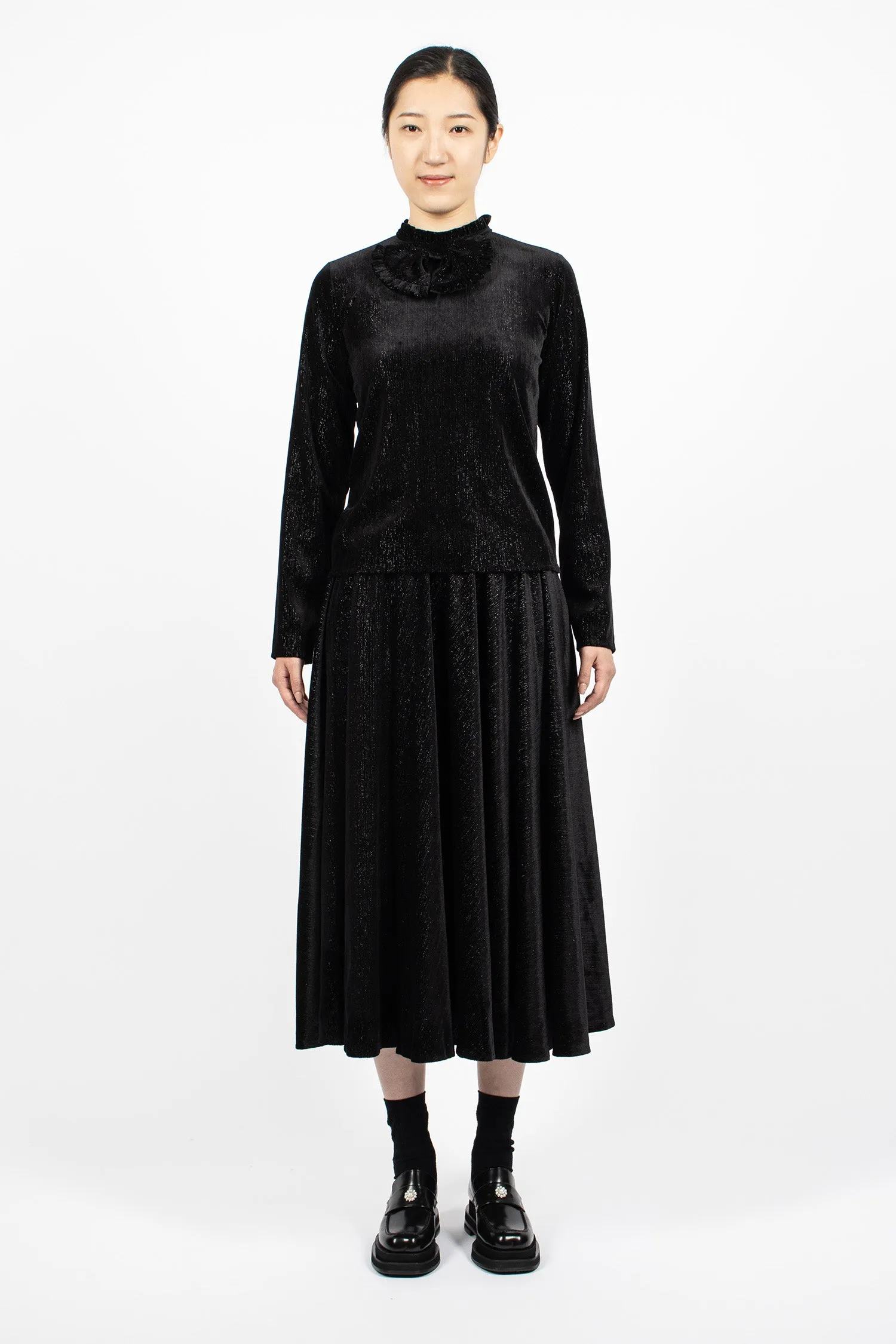 Round Skirt Black Lurex