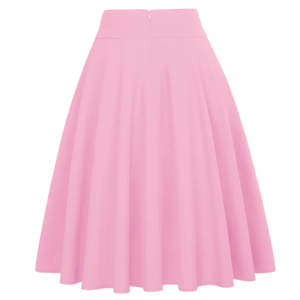 Women's High Waist A-Line Pockets Skirt