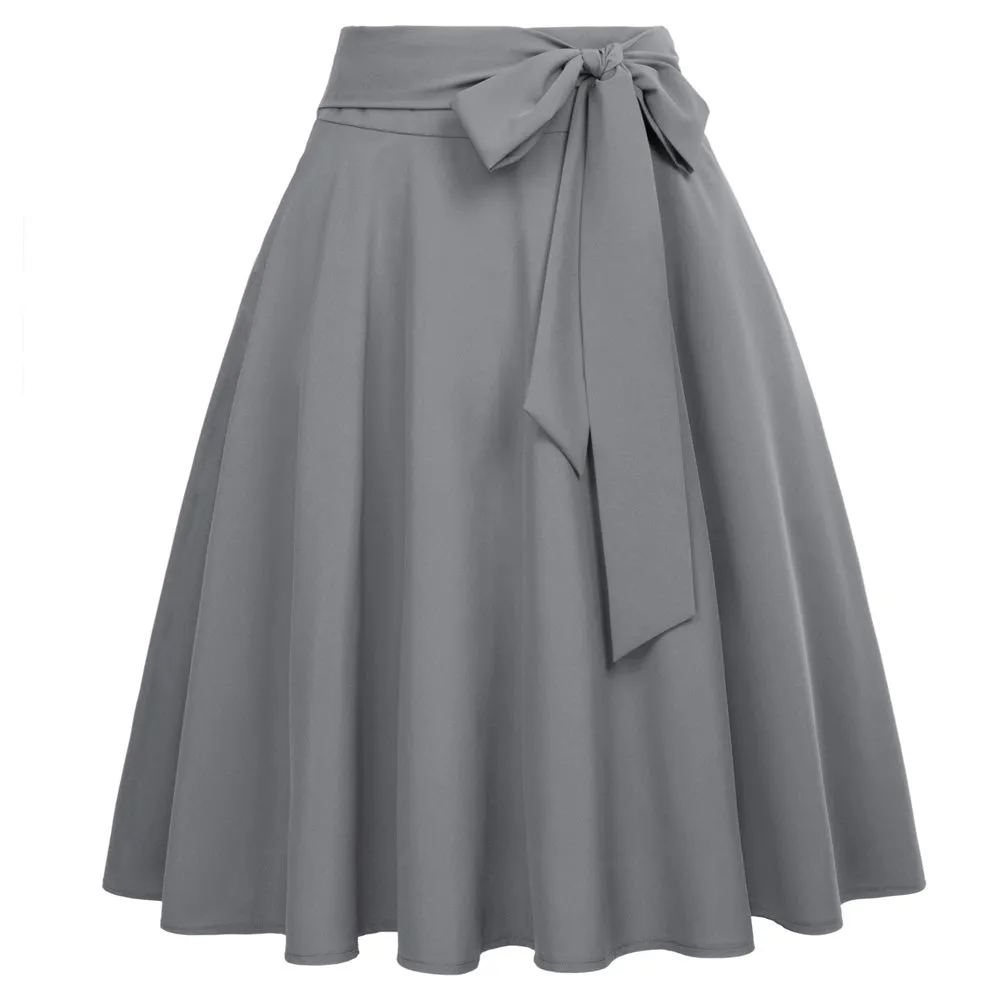 Women's High Waist A-Line Pockets Skirt