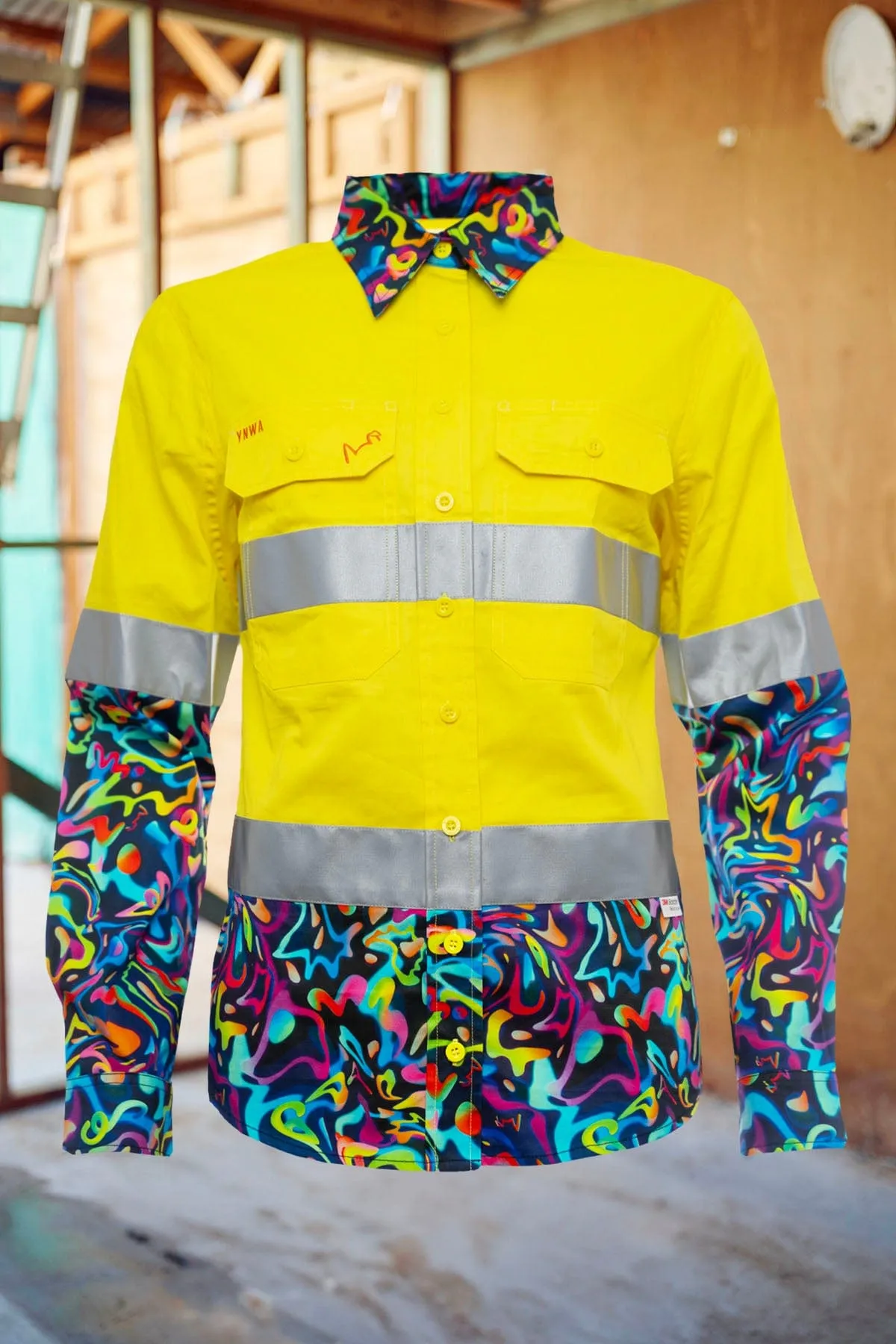 Women's Pearler Yellow Day/Night Hi Vis 2.0 Full Button Work Shirt